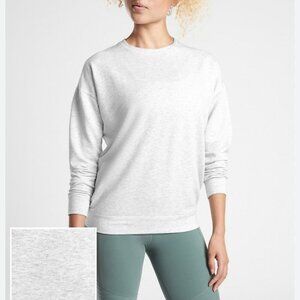 Athleta grey micro stripe pullover sweatshirt size small